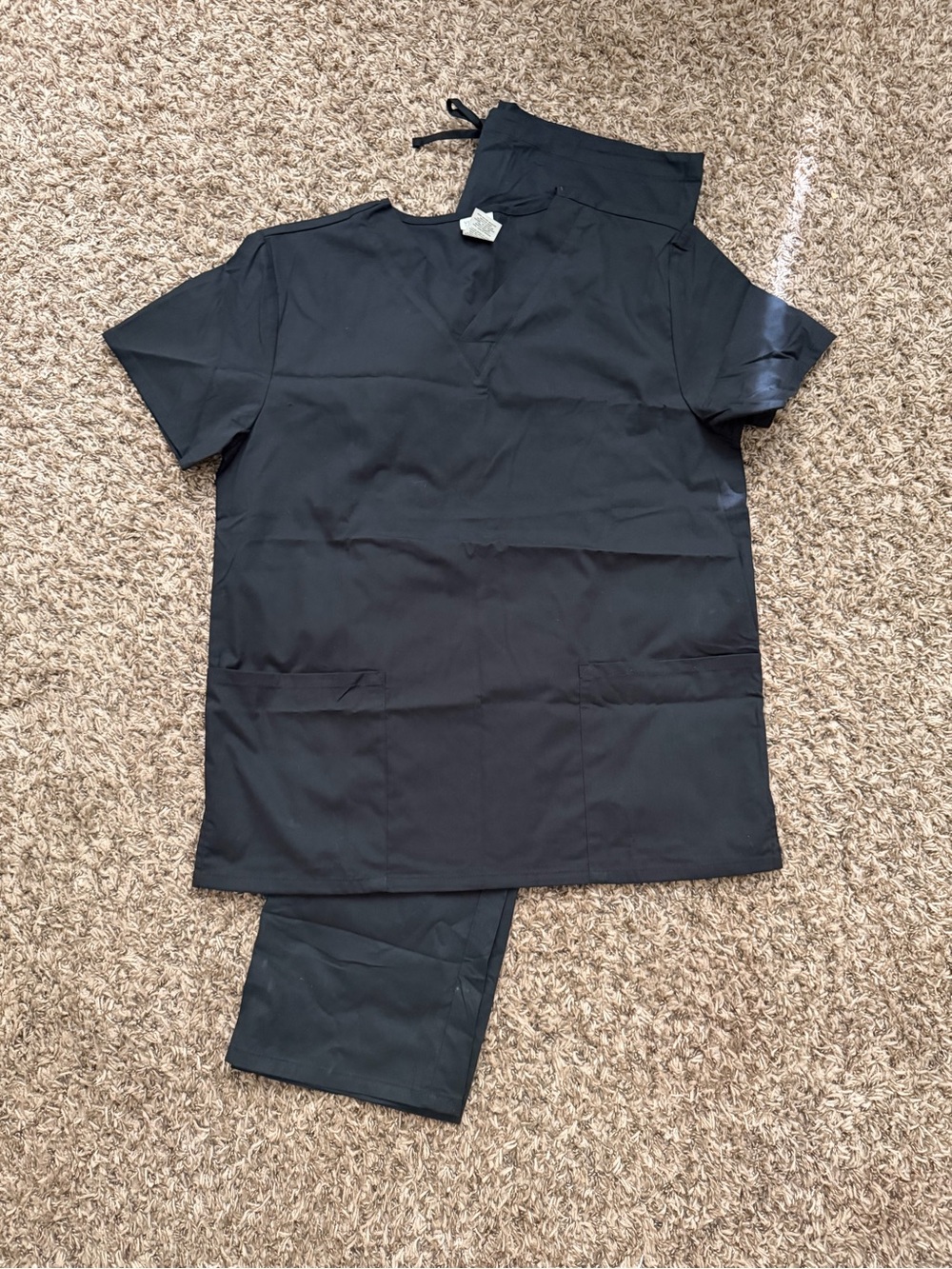 Black Medical Scrub Set - Unisex Classic V-Neck Top & Pants